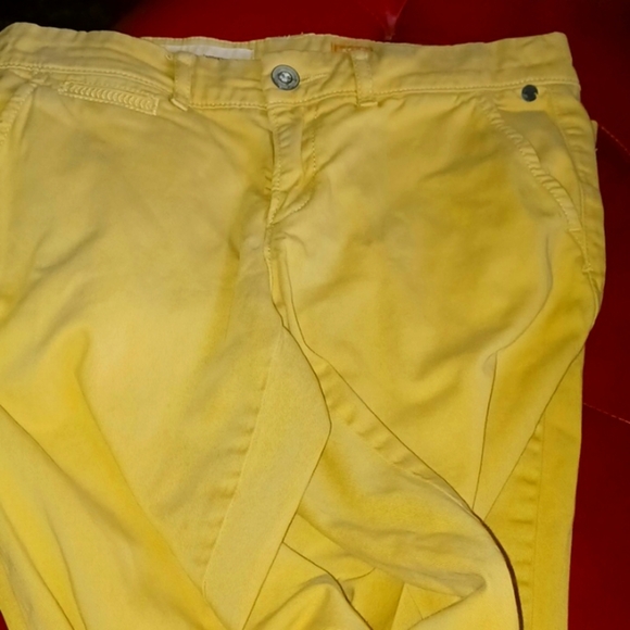 Pilcro and the Letterpress Anthropologie Mustard Yellow khaki pants, sz 26 - Picture 7 of 13